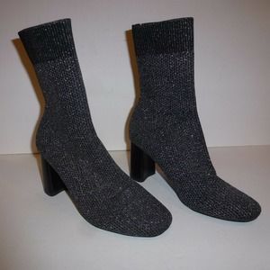 Zara Silver Sparkling Sock Booties  (9.5M)